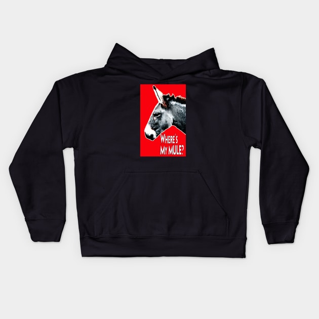 Where's My Mule? Kids Hoodie by Aurora X